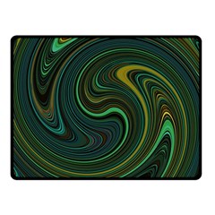 Dark Green Swirls Double Sided Fleece Blanket (small)  by SpinnyChairDesigns