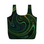 Dark Green Swirls Full Print Recycle Bag (M) Back