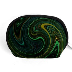 Dark Green Swirls Accessory Pouch (medium) by SpinnyChairDesigns