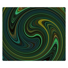 Dark Green Swirls Double Sided Flano Blanket (small)  by SpinnyChairDesigns