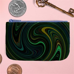 Dark Green Swirls Large Coin Purse by SpinnyChairDesigns