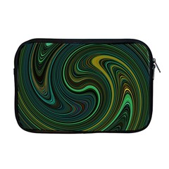 Dark Green Swirls Apple Macbook Pro 17  Zipper Case by SpinnyChairDesigns