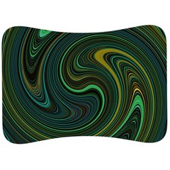 Dark Green Swirls Velour Seat Head Rest Cushion by SpinnyChairDesigns