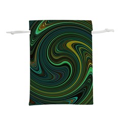 Dark Green Swirls Lightweight Drawstring Pouch (l) by SpinnyChairDesigns