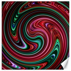 Red Green Swirls Canvas 16  X 16  by SpinnyChairDesigns