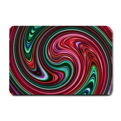 Red Green Swirls Small Doormat  by SpinnyChairDesigns