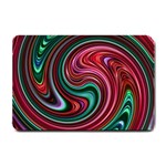 Red Green Swirls Small Doormat  24 x16  Door Mat