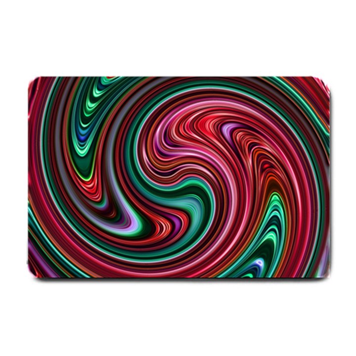 Red Green Swirls Small Doormat 