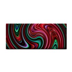 Red Green Swirls Hand Towel by SpinnyChairDesigns