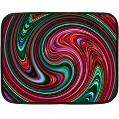 Red Green Swirls Fleece Blanket (mini) by SpinnyChairDesigns