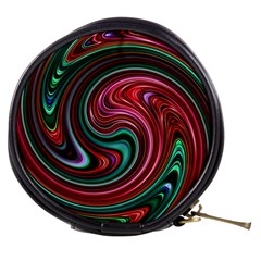 Red Green Swirls Mini Makeup Bag by SpinnyChairDesigns