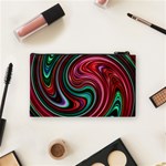 Red Green Swirls Cosmetic Bag (Small) Back