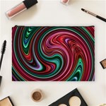 Red Green Swirls Cosmetic Bag (Large) Front