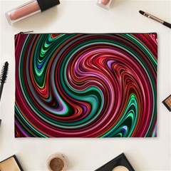 Red Green Swirls Cosmetic Bag (xl) by SpinnyChairDesigns