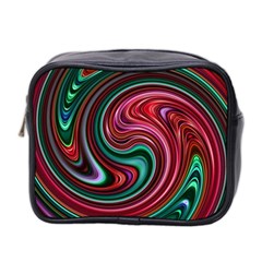 Red Green Swirls Mini Toiletries Bag (two Sides) by SpinnyChairDesigns