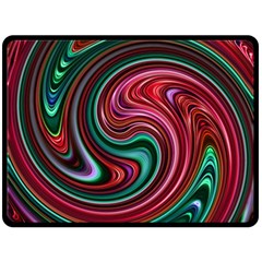 Red Green Swirls Fleece Blanket (large)  by SpinnyChairDesigns