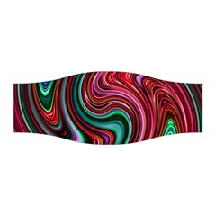 Red Green Swirls Stretchable Headband by SpinnyChairDesigns