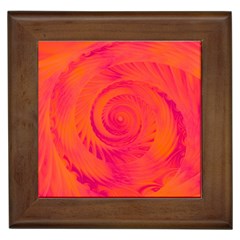 Pink And Orange Swirl Framed Tile by SpinnyChairDesigns