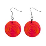 Pink and Orange Swirl Mini Button Earrings Front