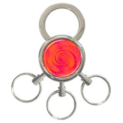 Pink And Orange Swirl 3-ring Key Chain by SpinnyChairDesigns