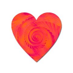 Pink And Orange Swirl Heart Magnet by SpinnyChairDesigns