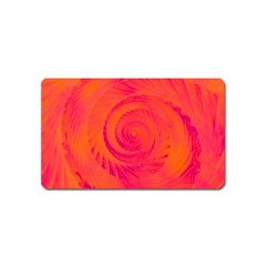 Pink And Orange Swirl Magnet (name Card) by SpinnyChairDesigns