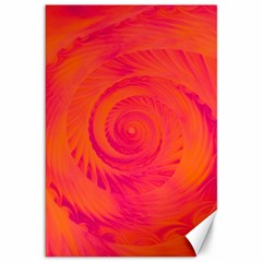 Pink And Orange Swirl Canvas 12  X 18  by SpinnyChairDesigns