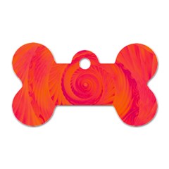 Pink And Orange Swirl Dog Tag Bone (one Side) by SpinnyChairDesigns