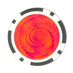 Pink And Orange Swirl Poker Chip Card Guard by SpinnyChairDesigns