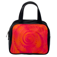 Pink And Orange Swirl Classic Handbag (one Side) by SpinnyChairDesigns