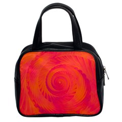 Pink And Orange Swirl Classic Handbag (two Sides) by SpinnyChairDesigns