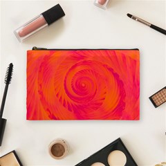 Pink And Orange Swirl Cosmetic Bag (medium) by SpinnyChairDesigns