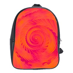 Pink And Orange Swirl School Bag (large) by SpinnyChairDesigns