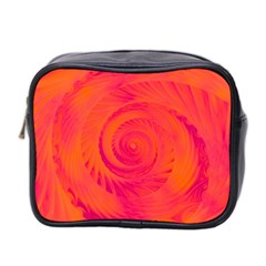 Pink And Orange Swirl Mini Toiletries Bag (two Sides) by SpinnyChairDesigns