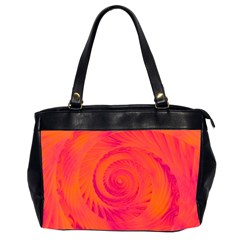 Pink And Orange Swirl Oversize Office Handbag (2 Sides) by SpinnyChairDesigns