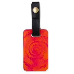 Pink And Orange Swirl Luggage Tag (one Side) by SpinnyChairDesigns