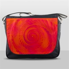 Pink And Orange Swirl Messenger Bag by SpinnyChairDesigns