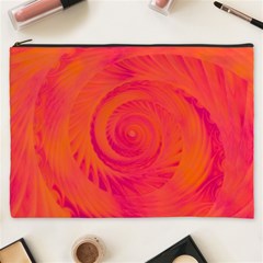 Pink And Orange Swirl Cosmetic Bag (xxxl) by SpinnyChairDesigns