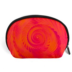 Pink And Orange Swirl Accessory Pouch (large) by SpinnyChairDesigns