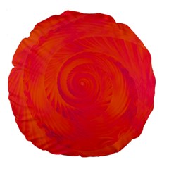 Pink And Orange Swirl Large 18  Premium Flano Round Cushions by SpinnyChairDesigns