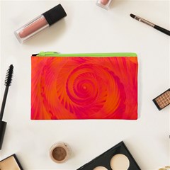 Pink And Orange Swirl Cosmetic Bag (xs) by SpinnyChairDesigns