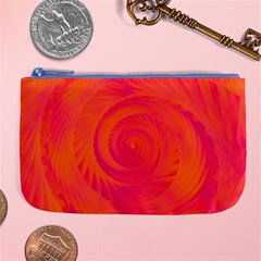 Pink And Orange Swirl Large Coin Purse by SpinnyChairDesigns