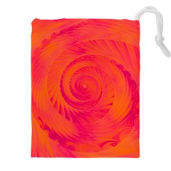 Pink And Orange Swirl Drawstring Pouch (5xl) by SpinnyChairDesigns