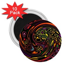 Abstract Tribal Swirl 2 25  Magnets (10 Pack)  by SpinnyChairDesigns