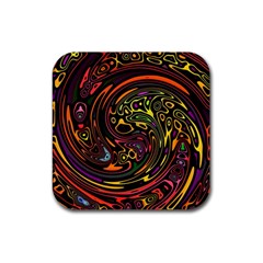 Abstract Tribal Swirl Rubber Coaster (square)  by SpinnyChairDesigns