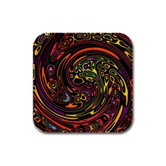 Abstract Tribal Swirl Rubber Square Coaster (4 Pack)  by SpinnyChairDesigns