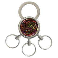 Abstract Tribal Swirl 3-ring Key Chain by SpinnyChairDesigns