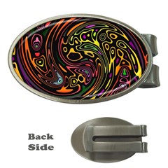 Abstract Tribal Swirl Money Clips (oval)  by SpinnyChairDesigns