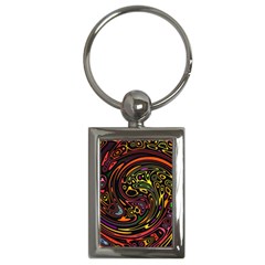 Abstract Tribal Swirl Key Chain (rectangle) by SpinnyChairDesigns