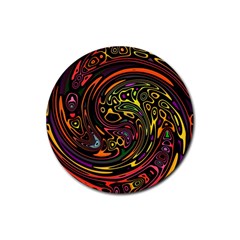 Abstract Tribal Swirl Rubber Round Coaster (4 Pack)  by SpinnyChairDesigns